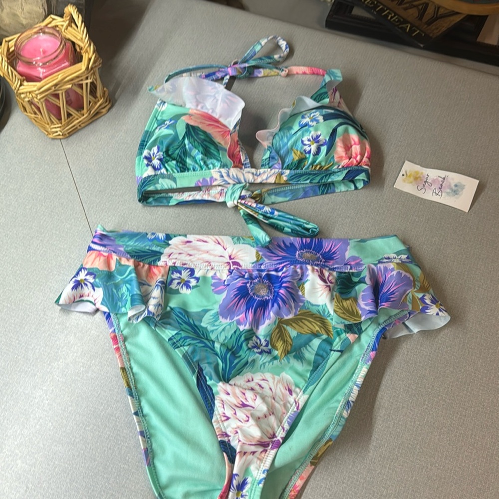 NWT Sugar Beach 2 piece swim suit, M
